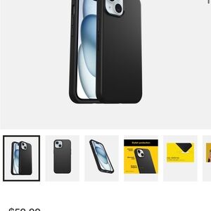 NEW Otterbox black hard shell phone case for iPhone 15, 14, 13
